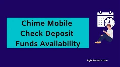 Chime mobile deposit funds availability - As long as you deposit a check by the cut-off time on a business day, deposited funds usually are available to you the day after Wells Fargo accepts the deposit. Here’s how the cut-off times work: Deposits made before 9 p.m. PST on business days are available the next business day. Deposits made after 9 p.m. PST on business days are available ...